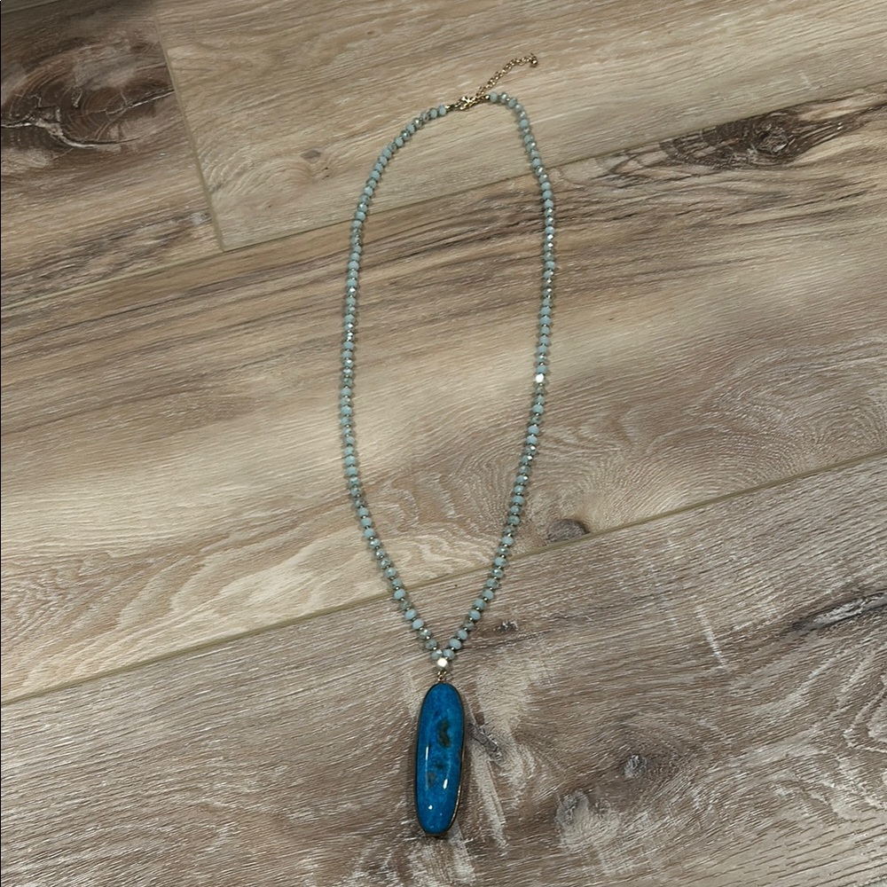Elegant Blue Beaded Necklace